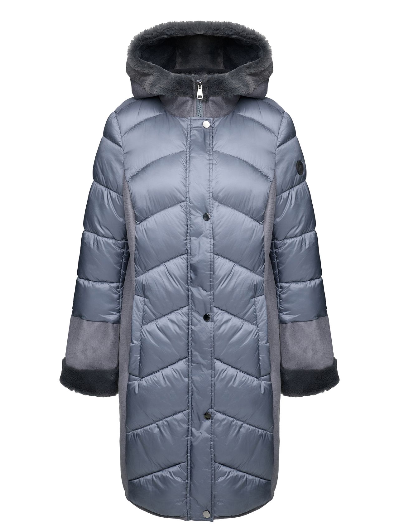 Kunstpelz-Steppmantel