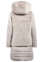 Steppmantel mit Webpelzweste